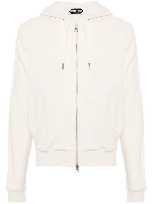 Ivory white hooded sweatshirt Tom Ford | JDL011JMD003S24AW004